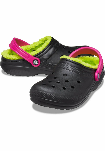 Удобные женские клоги Crocs сабо с мехом 1159768855 (Черный, 38-39)