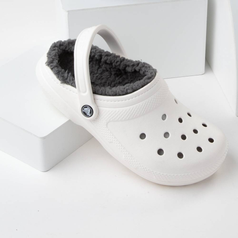 Утепленные клоги Crocs сабо с мехом 1159775071 (Белый, 41-42)