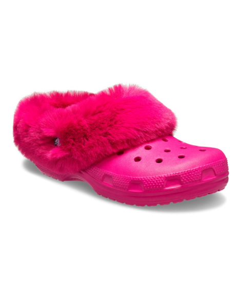 Удобные женские клоги Crocs сабо с мехом 1159779635 (Розовый, 37-38)