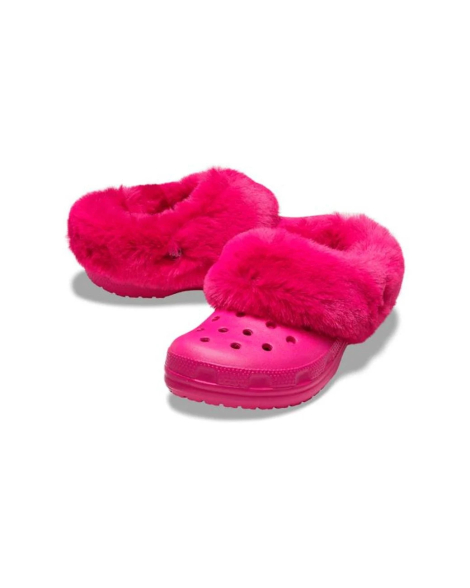 Удобные женские клоги Crocs сабо с мехом 1159779635 (Розовый, 37-38)