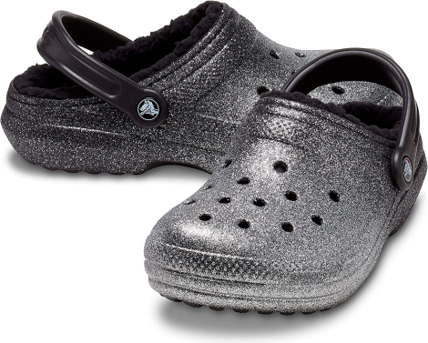 Женские теплые клоги Crocs сабо с мехом 1159782149 (Черный, 37-38)