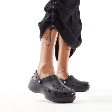 Жіночі клоги Crocs сабо на платформі 39-40 (w9 US) 26,5 см Чорний 1159819092