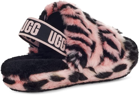 Яркие женские сандалии UGG мягкие тапки с мехом 1159776787 (Розовый, 39)