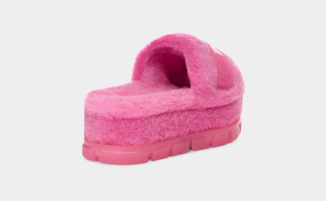 Яркие высокие женские сандалии UGG мягкие тапки с мехом 1159777253 (Розовый, 39)