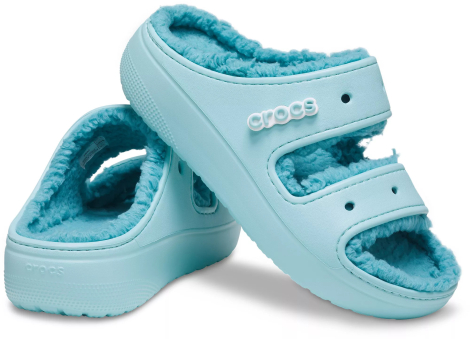 Классические сандалии Crocs с мехом 1159778631 (Голубой, 39-40)