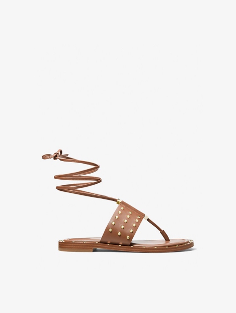 Женские кожаные сандалии Michael Kors с заклепками 36,5 (6,5 US) 23,5 см Коричневый 1159829468