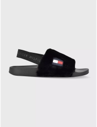 Мягкие женские сандалии Tommy Hilfiger слайдеры с эластичным ремешком 1159768053 (Черный, 37,5)