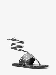 Женские кожаные сандалии Michael Kors с заклепками 1159807430 (Черный, 36)