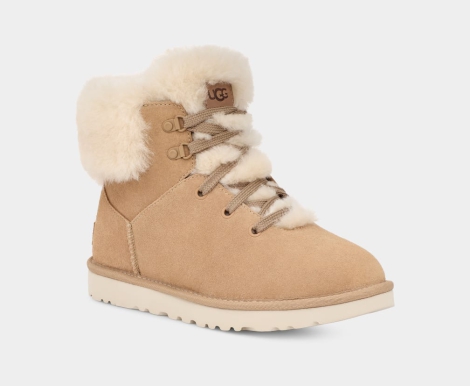 Женские ботинки UGG на шнурках 1159792735 (Бежевый, 38)