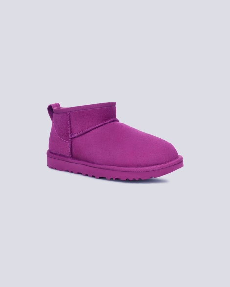 Женские укороченные угги UGG с мехом 38 (7 US) 24 см Фиолетовый 1159814780