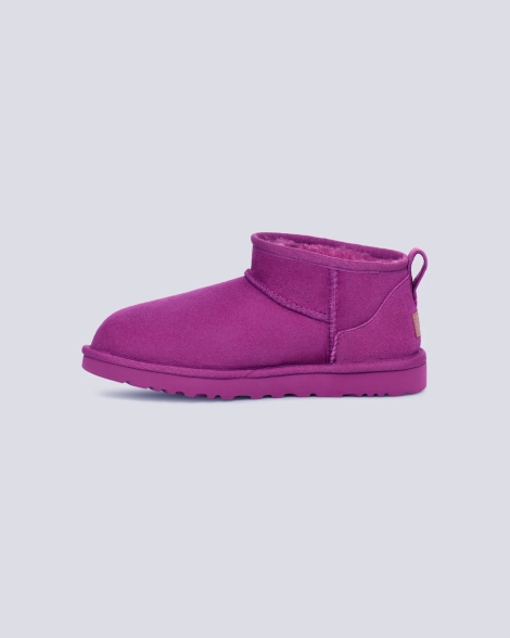 Женские укороченные угги UGG с мехом 38 (7 US) 24 см Фиолетовый 1159814780