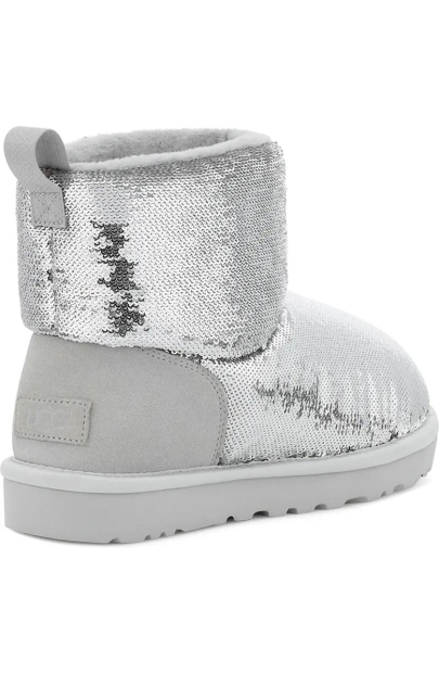 Женские укороченные угги UGG с мехом 37 (6 US) 23,5 см Серебристый 1159823554