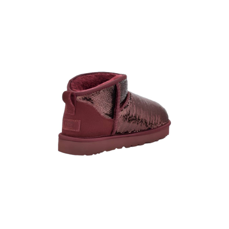 Жіночі укорочені уггі UGG з хутром 37 (6 US) 23,5 см Бордовий 1159833840