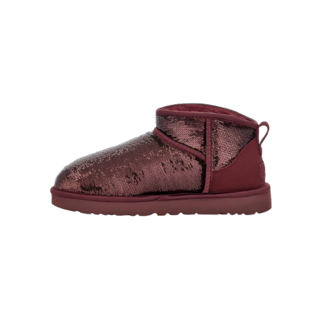 Жіночі укорочені уггі UGG з хутром 37 (6 US) 23,5 см Бордовий 1159833840