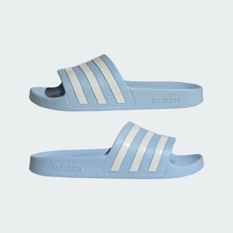 Легкие шлепанцы Adilette Aqua от Adidas с фирменными полосками 40 (8 US) 25,5 см Голубой 1159819891