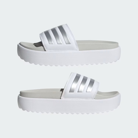 Шлепанцы Adilette Platform Adidas на платформе 40 1/2 (8 US) 26,5 см Белый 1159821661