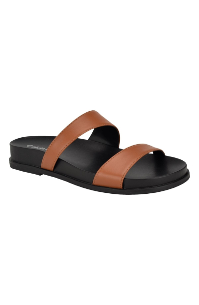Жіночі шльопанці Calvin Klein з логотипом 37 (6,5 US) 24 см Коричневий 1159836059
