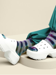 Женские шлепанцы Crocs Stomp Slide на платформе 37-38 (M5/w7 US) 25,5 см Белый 1159823136