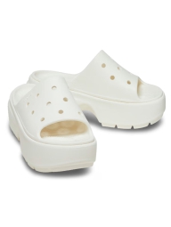 Женские шлепанцы Crocs Stomp Slide на платформе 37-38 (M5/w7 US) 25,5 см Белый 1159823136