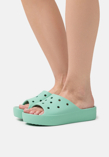 Женские шлепанцы Crocs на платформе 1159785667 (Зеленый, 38-39)