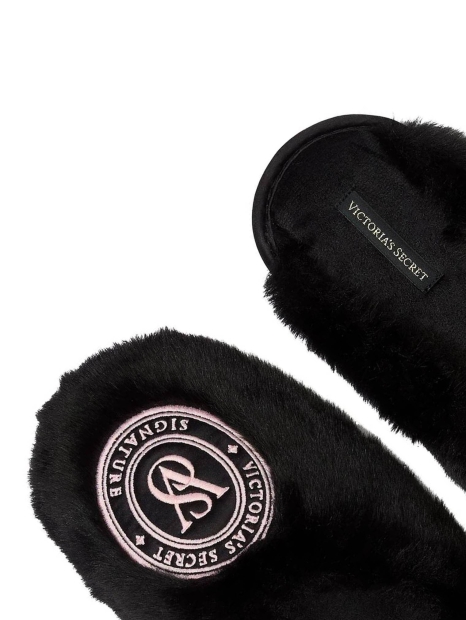 Тапочки зі штучного хутра Victoria's Secret із закритим носком 40-41 (9-10 US) 26 см Чорний 1159822251