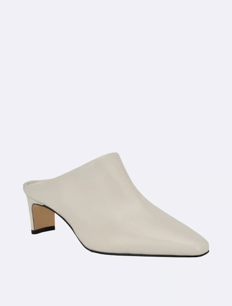 Женские туфли мюли на каблуке Calvin Klein Rizzy с открытой пяткой 37,5 (7 US) 24 см Молочный 1159837517