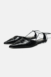 Туфли с завязками Zara 1159798777 (Черный, 39)