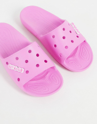 Женские розовые шлепанцы Crocs Slide Taffy Pink 1159766970 (Розовый, 38-39)