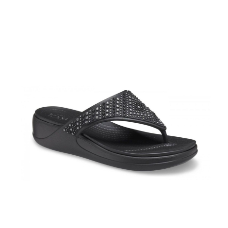 Женские вьетнамки на платформе Crocs Monterey с шиммером 1159778555 (Черный, 37-38)