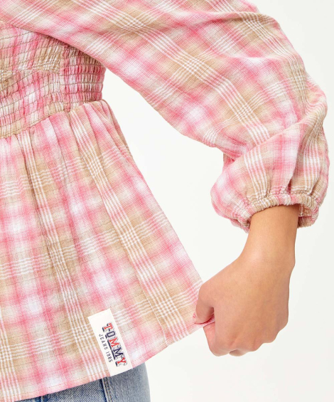 Жіноча укорочена блуза Tommy Hilfiger в клітинку оригінал