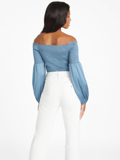 Женская блуза Guess с открытыми плечами 1159791372 (Синий, XL)