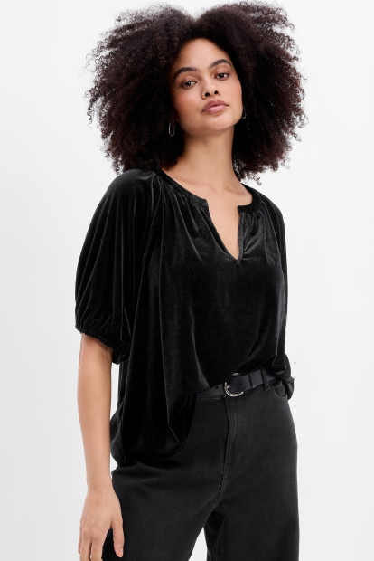Женская велюровая блуза GAP 1159793928 (Черный, XS)