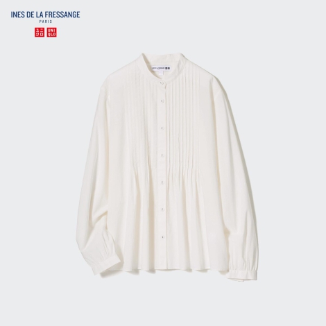 Женская блуза UNIQLO с защипами 1159795408 (Белый, S)