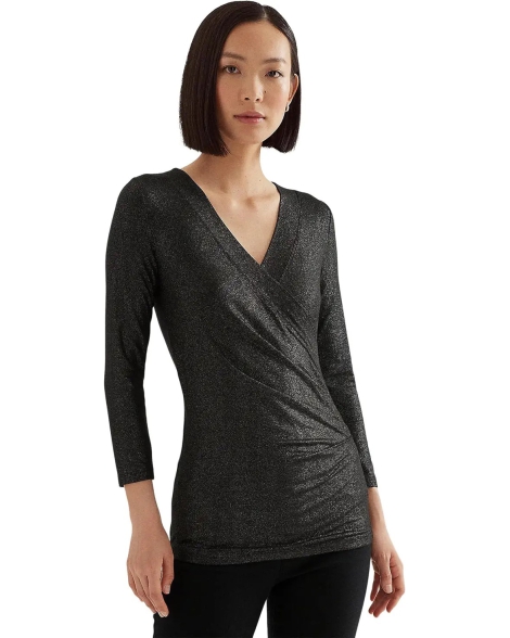 Женская блуза Ralph Lauren на запах 1159808854 (Чорний, XL)