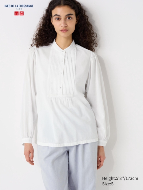 Жіноча блуза UNIQLO із защипами 1159820850 (Білий S)