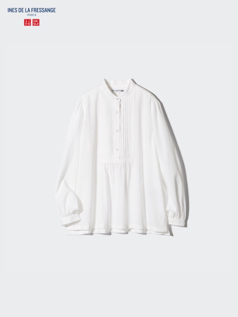 Жіноча блуза UNIQLO із защипами 1159820850 (Білий S)