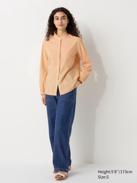 Блузка UNIQLO з довгими рукавами 1159821349 (Помаранчевий M)