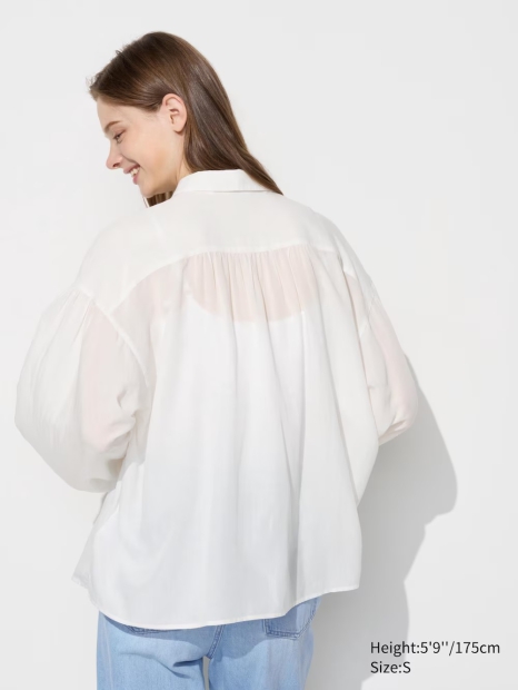 Стильна блуза UNIQLO на гудзиках 1159828189 (Білий M)
