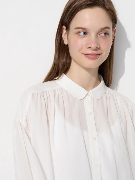 Стильна блуза UNIQLO на гудзиках 1159828189 (Білий M)