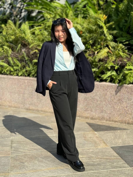 Однотонна блузка UNIQLO на гудзиках 1159831897 (Блакитний S)