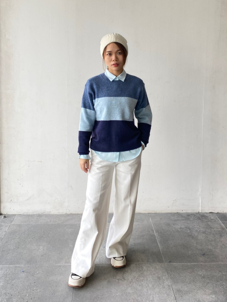 Однотонна блузка UNIQLO на гудзиках 1159831897 (Блакитний S)