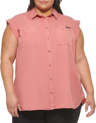 Женская блуза Calvin Klein рубашка без рукавов 1159781145 (Розовый, 3X)
