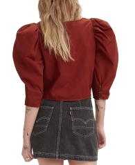 Женская укороченная блуза Levi's на пуговицах 1159781918 (Коричневый, XL)