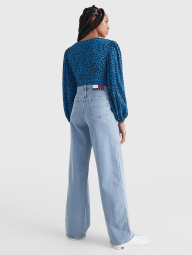 Женская укороченная блуза Tommy Hilfiger c длинным рукавом 1159782305 (Синий, XL)