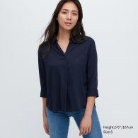 Женская блуза UNIQLO 1159782626 (Синий, XL)