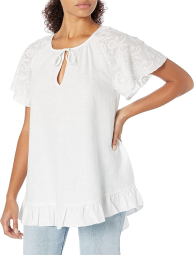 Женская блузка GUESS c коротким рукавом 1159783814 (Белый, S)