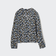 Женская блуза UNIQLO с длинным рукавом 1159785867 (Синий, XS)
