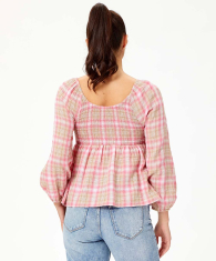 Женская укороченная блуза Tommy Hilfiger в клетку 1159788530 (Розовый, XL)