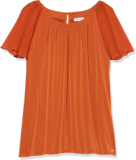 Женская блузка Calvin Klein со складками 1159788762 (Коричневый, 0X)