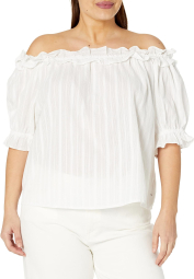 Женская блузка Tommy Hilfiger с рукавами 1159790338 (Белый, 2X)